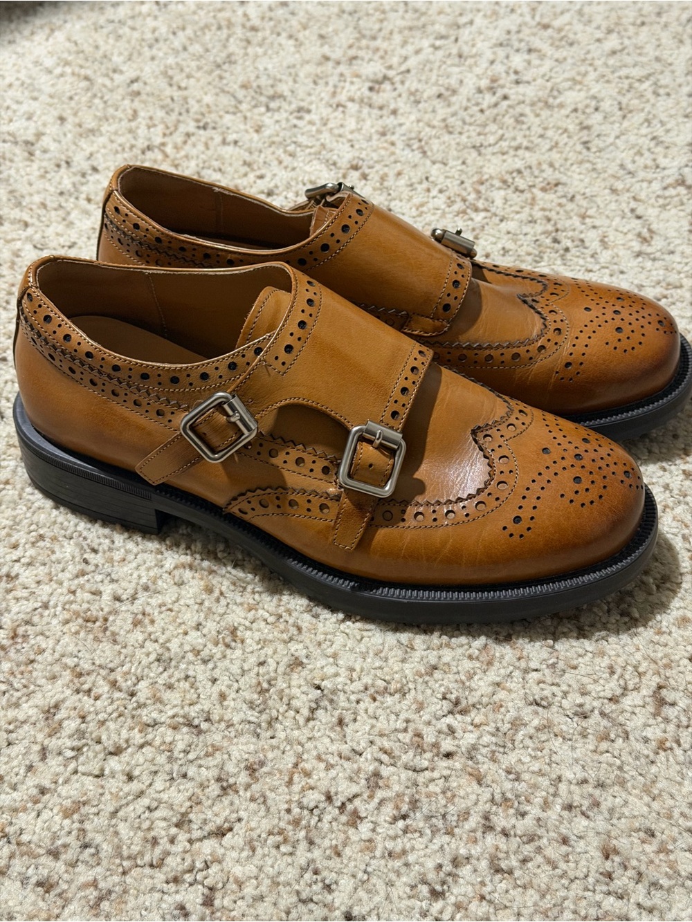 Women’s Light Brown Monk Strap Loafers